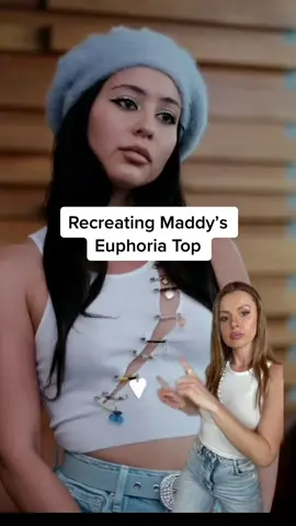 Recreating Maddy’s Top 🤍 Yayy or Nayy? #euphoria #euphoriafashion #maddyperez #maddyperezedit #diyprojects #diyfashion #DIY #fashiontiktok #fashion