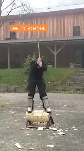 Can you guess how many years are in between?🤔 #practice #sport #extremesport #goals #ohyeah #wennichwill #tiktok #timbersports #stihltimbersports