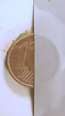 Clean vs Dirt side of a #coin #macro #zoom #invisibleworld #satisfying #microscope #cleaning