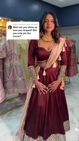 Reply to @manisha_yay  Here is the detailed video from the designer herself draping the dupatta #dupattastyling #lehanga #chaniyacholi #indianwear #bollywoodsong #browngirltiktok #tiktokindia#desi #bollywoodtiktok#desitiktok #dance #dancechallenge #desifusion #JyotikaPatelDesigns #dupattadraping