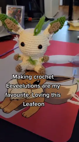 Leafeon!! #pokemonstreamer #pokemon #eeveelution #leafeon #homemade #crochetoftiktok #SmallBusiness #pokedexentry