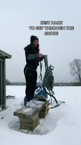 Why walk through the snow when you don’t have to🤦🏻‍♀️😂❄️ #hack #tutorial #snow #funny #mcdonaldshacks #DIYwithBlock #winterolympics @anthonygockel