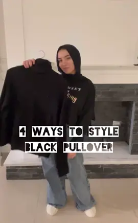 How to style black pullover 🖤. #fashion #style #fashioninspo #fashionista #stylingideas #stylingtips #hijab #pullover #styling #tiktok #faahiontiktok