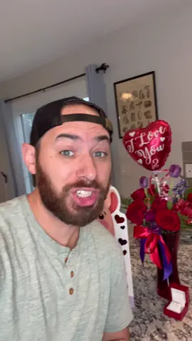 #ad Hopefully the earrings from @JamesAllenRings  will distract her from the card. 🐷🐽 #jamesallenpartner #jamesallenrings #ValentinesDay #couplecomedy