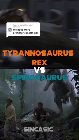 Reply to @thatb24liberator Tyrannosaurus Rex vs Spinsoaurus #trex #tyrannosaurus #spinosaurus #jurrasicpark #jurassicworld #dinosaur #sincasic #fyp