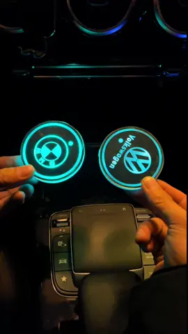 Color Led Cup Holder Lights🎶#ledcoaster #carlovers #carcupcoasters #cardecorlight #color