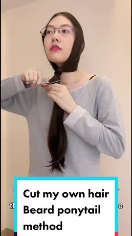Cut my own hair using beard ponytail method. Only 9” minimum to donate hair to Makati Med! #hairtok #tiktokph #diyhaircut