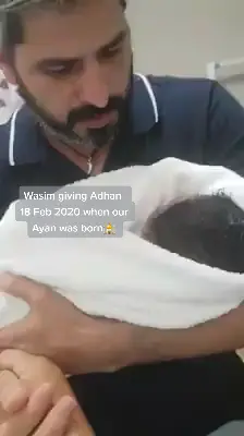 This moment 💫tears of joy . Our Ayan coming to the world.#couplegoals #adhan #proudparents #muslim #aishawasim0 #baby #ayanyounas #Love #southafrica