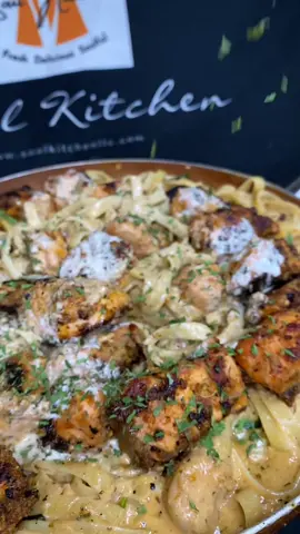 Salmon Bites and Shrimp Alfredo! #foodtiktok #alfredo #salmon #shrimp #pasta #soulfood #fyp #foryoupage