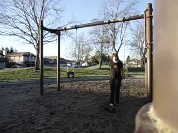 Teen girl falls out of swing haha friends there