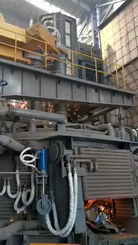 Electric arc furnace steelmaking#machine #foryou #steelmaking #graphiteelectrode