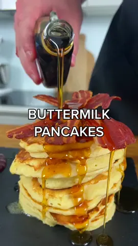 #ad Buttermilk Pancakes 🥞 Click through for full recipe on Feasty #PancakeDay