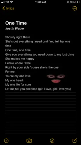 one time - justin bieber #MakeAFace #justinbieber #onetime #lyrics #dehinzz #foryou #fypシ #fyp #throwback #vibes