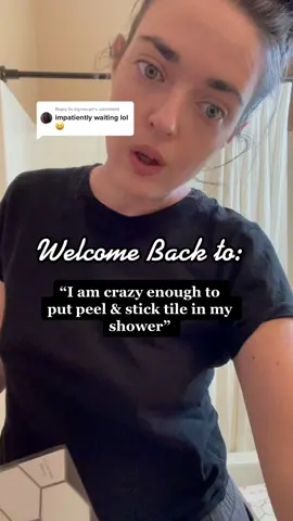 Reply to @klynncarr  I work fast 😂 part 1 of the #howto on doing the peel & stick in a #shower 😬 #renterfriendly #interiordesign #onabudget