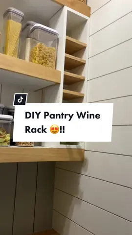 Reply to @ichbinsoup  DIY Wine Rack!Now our pantry is complete 🥂! #pantryorganization #pantry #diyhomeproject #pantrytransformation #pantrystorage