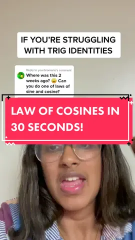 Reply to @yourbromario  learn the Law of Cosines in JUST 30 SECONDS! #math #mathsongs #trigonometry #lawofcosines