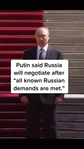 Putin takes negotiation off the table. #Russia #Ukraine #Putin #ForYouPage #fyp #Trending #Viral #Politics #VladimirPutin #USA #War #Peace