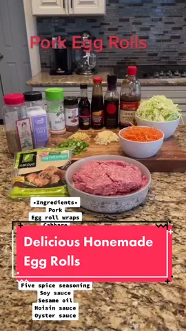 Homemade Egg Roll😋 #homemeade #food #eggrolls #fyp #friedfood #cooking #pork #cookingtiktok #howto #yummy #DIY