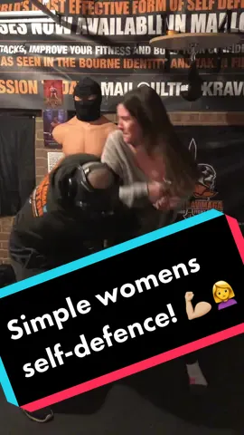 Double handed jacket grab. Pluck control, elbow and knee. #girl #girlpower #womenselfdefense #fyp #kravmaga #selfdefense