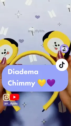 Diadema de CHIMMY 💛💜😊 #bts #bt21 #army #jimin #DIY #manualidades #parati #fyp #ani_diybts