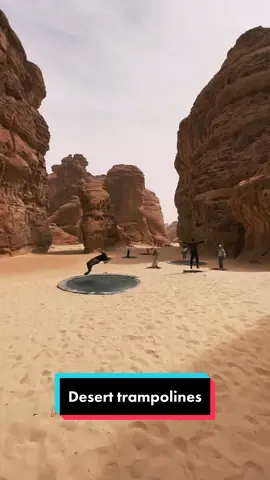 Found these desert trampolines 😳 #alula #saudi #saudiarabia #desert #nature #fyp
