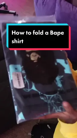 How to fold a bape shirt back into the bag 🔥✨  #fyp #fashion #style #trending #howtostyle #bape #howto