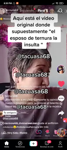 SE DESMIENTE QUE EL ESPOSO DE #ternura68  LA INSULTO CRÉDITOS @tacuasa68 #ternura68 #mitoteros #chismosos #lapepo