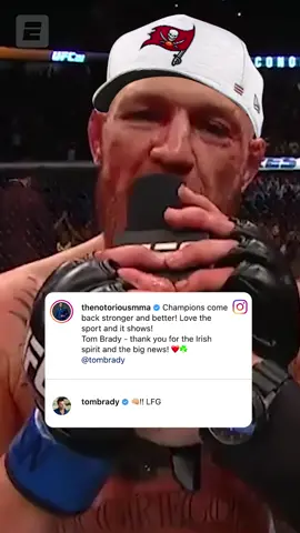Conor McGregor loves a good comeback 🤝 #mma #conormcgregor #UFC #nfl #tombrady (via @thenotoriousmma/IG)