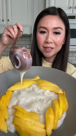How to make Thai Mango Sticky Rice Dessert #mangostickyrice #asianfood #asiandessert