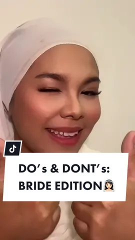 Here’s one for the future bride! 👰🏻‍♀️ If you know how to take care your makeup, it will definitely last longer 🤍 #bridetips #bridaltips #beautyhacks #beautytips #makeuptips #bridalmakeup #makeuphacks #dosanddonts #makeupforbeginners #foryou #tiktokmalaysia #beautymusthaves #selfcarehacks #foryou