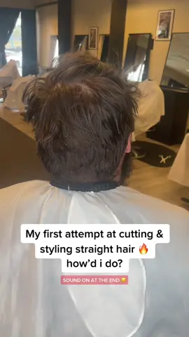 that smile at the end is what i aim for! rate this cut 🔥 #barbertok #barber #straighthair #atl #atlbarber #statesboro #statesborobarber #fyp #fypシ