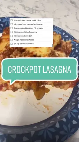 Lazy Crockpot Lasagna! So easy and so good! #crockpotrecipe #crockpot #Recipe #dinneridea #crockpotidea #VenmoSpringBreak
