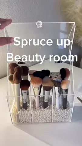 Beauty room spruce up 🌿✨☺️ #vanityorganization #makeuporganization #makeupvanity #makeuporganizer #asmrorganizing #asmrrestock #restockwithme