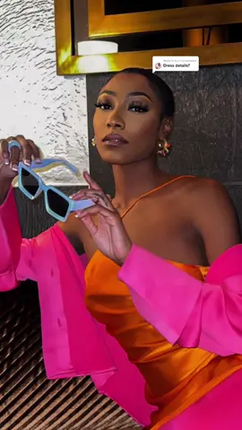 Reply to @ta.s.h  As highly requested, the pink set is from a black owned business @neemjah, and the orange dress is from @amandauprichard 💐 #blackgirlluxury