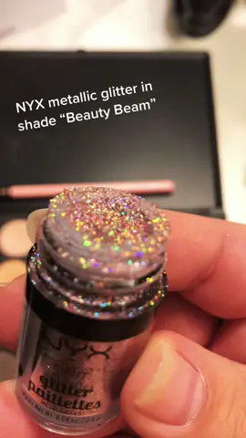 NYX metallic glitter in “beauty beam”#fyp #nyxcosmetics #glitter #nyx #makeup