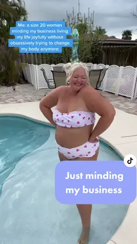 That whole “you’re promoting obesity” just by simply existing vibe 🤷‍♀️🤷‍♀️ #size20swim #plussizeswimwear #visiblyplussize