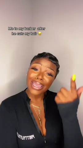 This cut is like two weeks old, but Eddie never misses! Lmao #fyp #shortcut #blackgirltiktok #haircut #barber #pixiecut #pixie #blackgirl #hair