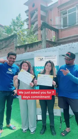 7 days commitment matra #swimmingeverydaynepal #swimmingeveryday #swimmingclasseskathmandu #learntoswim #fyp #icandoit #adultswim #specialneeds