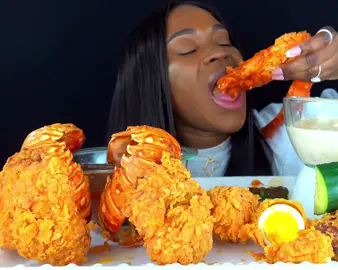 Spicy deep Fried king crab legs, boiled eggs lobster tail, and shrimp seafood boil Mukbang #eatspicywithtee #mukbang #eating #eatingshow #eatingsounds #mukbangeatingshow #eatingshowasmr #asmrfood #asmreating
