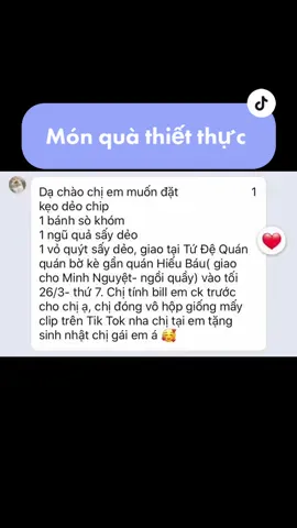 Món quà vô cũng dễ thương của cô em gái tặng sinh nhật chị của mình nha 🥰 #sinhnhat #quà #vui #tặng #hạnhphuc #longxuyen