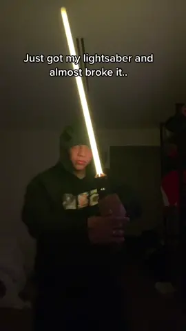hit the TV and only cared about the light saber
