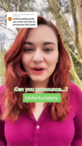 Reply to @amaurydelgado476 can you pronounce UNFORTUNATELY? #englishteacher #englishpronounciation #americanpronunciation #pronunciation #nativeenglish #englishlikeanative #esl #ingles #inglesonline #englishonline #speakenglish #anglais