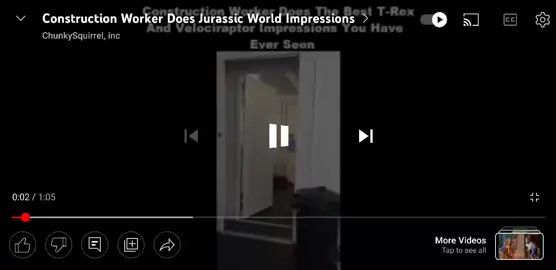 Construction worker velociraptor/t-rex impression - reposted #funny #fyp #trending