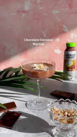 Chocolate Coconut Martini, anyone? @harmlessharvest available at Whole Foods #harmlessharvest #harmlessharvestpartner #chocolatemartini #chocolatecoconut #coffeemartini #chocolatesmoothie