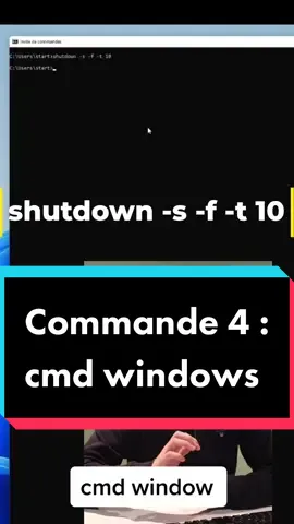 Commande 4 cmd window #shutdown #second #cmd #terminal #window #informatique #programmation