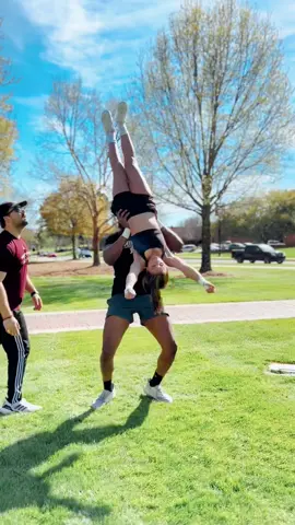 just 2 retired cheerleaders messin around @Bryson Tymes  #betyouwont #fronthandspringup #stuntingisahabit #cheerleading #mississippistate