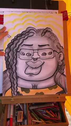 That’s how my day started today! 😂 #cowriture #caricatura #fypシ #caricature #fyp #foryoupage #art #reveal #reaction #miamidadecountyfair #miamidade #miami