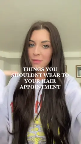 What to NOT wear to your hair appointment #hair #hairtok #hairstylist #hairappointment #hairsalon #salon #whattowear #outfitideas #hairstylistsoftiktok #whatnottodo #salonlife #hairdresser #clothing