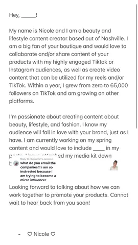 Reply to @n3ssas.life  #microinfluencertips #microinfluencer #mediakit #emailtemplate