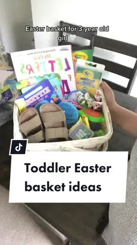 Most stuff came from dollar tree! What did you get your kiddos?! #easterbasketideas #cheapeasterbasket #momlife #toddlereasterbasket